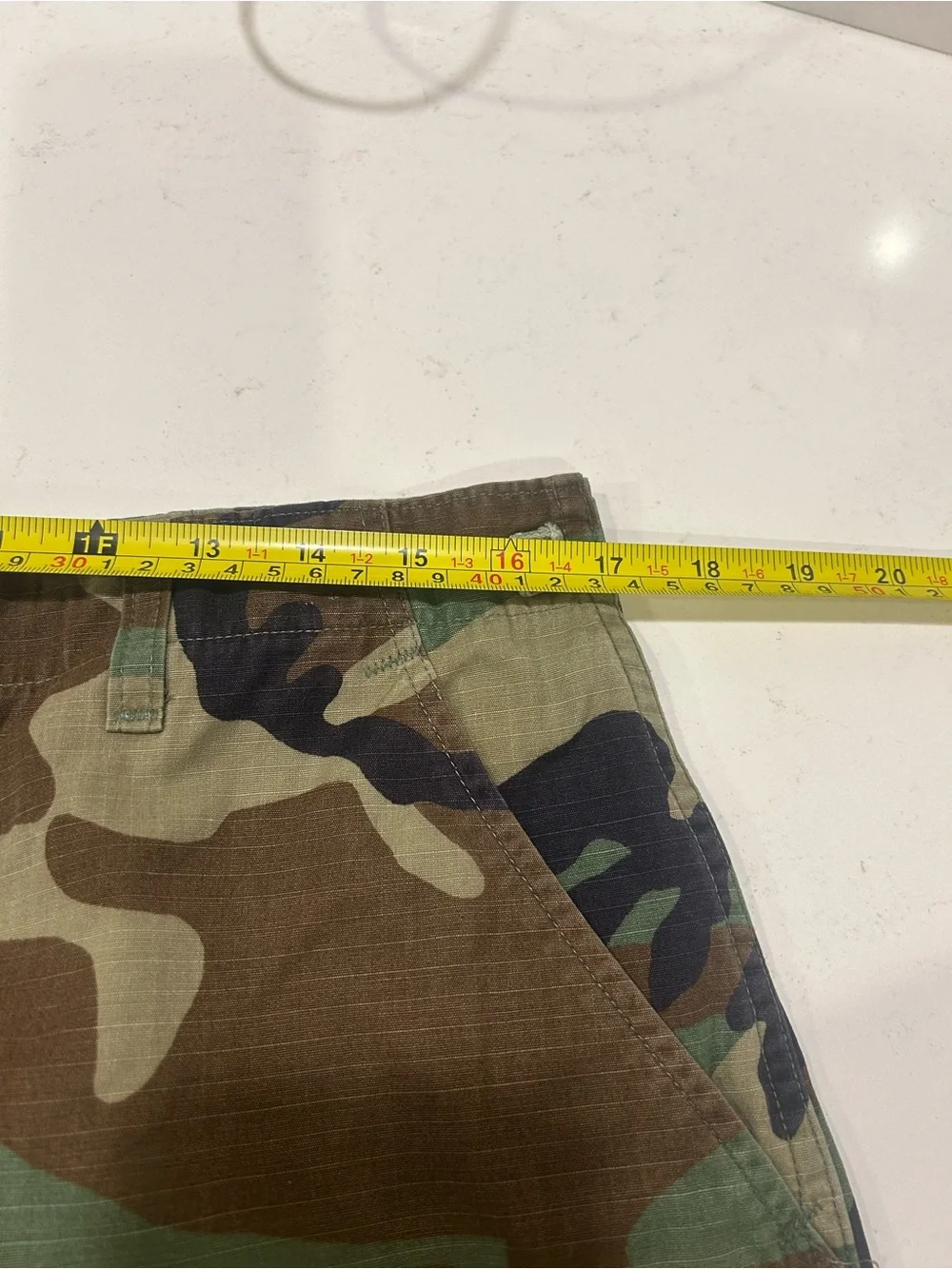 Vintage Woodland Camo Combat Cargo Pants Military Surplus Size Medium Long